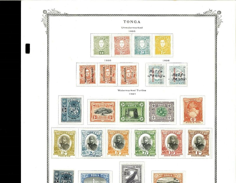 Tonga 1886-1961 all mint (2 used) Hinged on Scott Specialty Pages