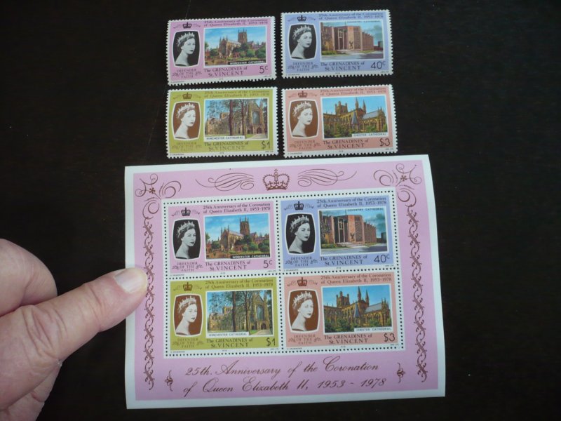 Stamps-St. Vincent Gren-Scott#153-156a-Mint Never Hinged Set of 4+Souvenir Sheet