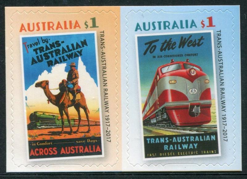 TRANS-AUSTRALIAN RAILWAY CENTENARY 2017 - MINT EX-BOOKLET S/A Config A (B70)