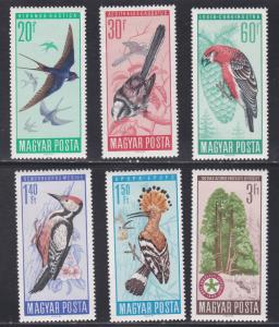 Hungary # 1746-1751, Birds, Hinged Set, 1/3 Cat.