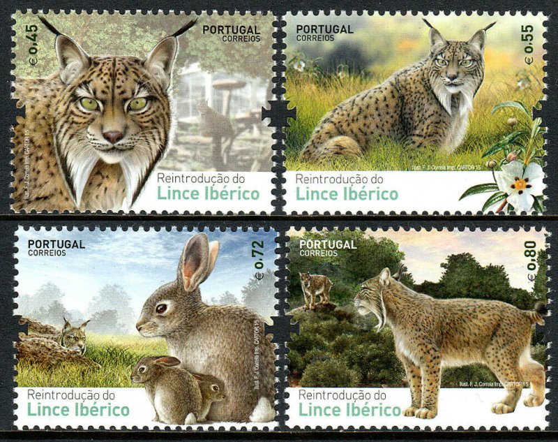 Portugal 3696-3699, MNH. Reintroduction of the Iberian Lynx to Portugal, 2015