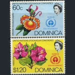 DOMINICA 1972 - Scott# 339-40 Flowers $1.2 LH