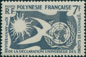 French Polynesia 1958 Sc#191,SG17 7f Human Rights MLH