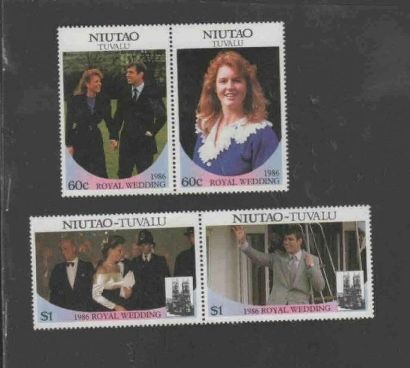 TUVALU-NIUTAO #51-52 1986 WEDDING OF PRINCE ANDREW MINT VF NH O.G PAIRS