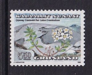 Greenland  #192  MNH 1990  plants  5.50k