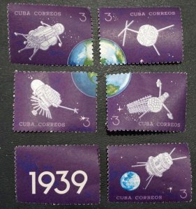 Cuba Sc# 869-872m  SATELLITES & ROCKETS  3c  w/tag1964  MNH