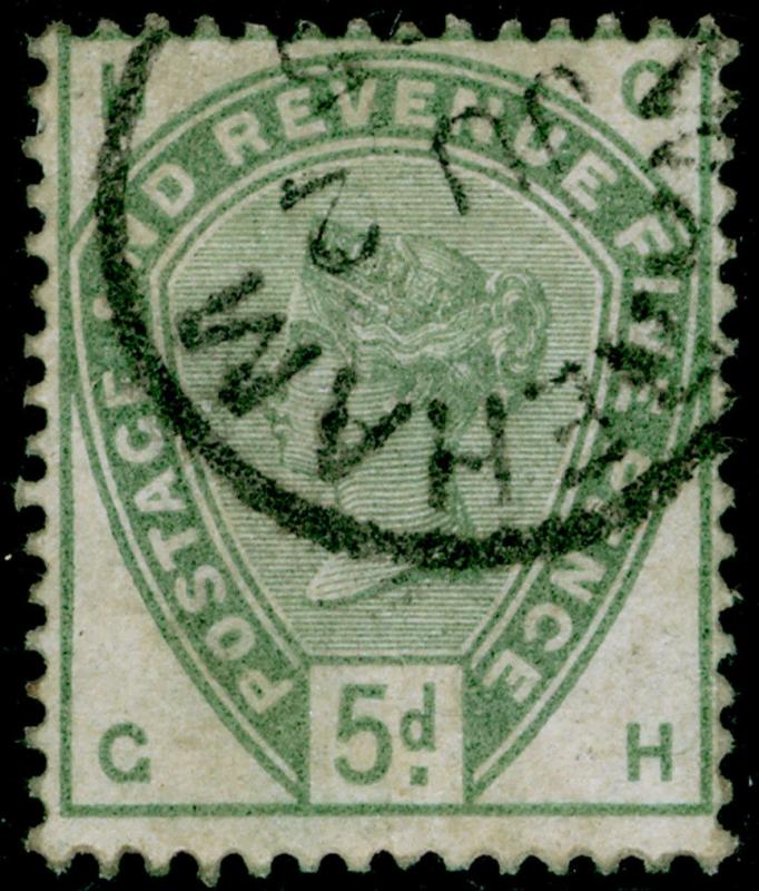 SG193, 5d dull green, VERY FINE used. Cat £210. GH