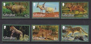 Gibraltar # 1353-1358, Endangered Animals, NH, 1/2 Cat.