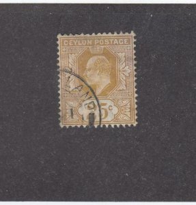 CEYLON (MK4044)  # 173  VF-USED  25c  KING EDWARD VII / BISTER CAT VALUE $12