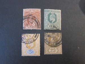 Ceylon 1903 KEVII Sc 166-8,173 FU