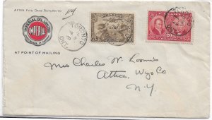 1929 Toronto, Canada to Attica, NY Airmail 6c A/M & 20c Historical Issue (56765)