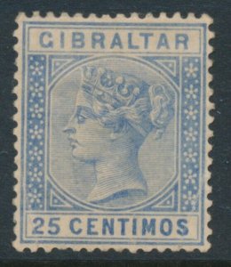 Gibraltar 1889 Spanish Currency 25 Centimos SG 26 MH