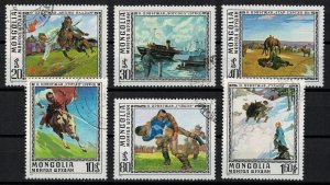 MONGOLIA 1976 - Paintings / complete set