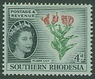 Southern Rhodesia SC#85 QEII & Flame Lily MH