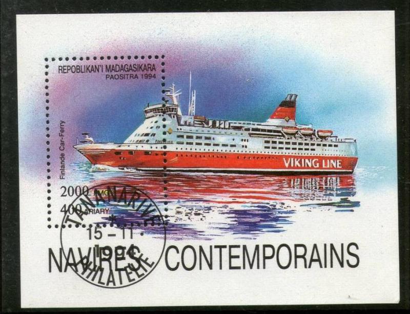 Malagasy 1994 Finnish Car Ferry Ship Sc 1255 S/s Cancelled  # 143