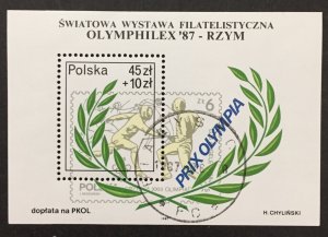 Poland 1987 #b146, Olymphilex '87, FDC/Used.