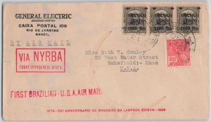 Brazil 1930 Via NYRBA Rio de Janeiro to United States First Flight Cover FFC