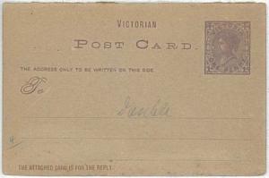 10717 -  Australia VICTORIA -  POSTAL  History - Double  POSTAL STATIONERY Card