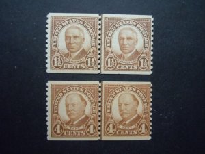 #686  1 1/2c Harding & #687 4c Taft Joint Line Pairs MNH OG VF CV $33