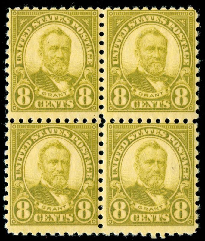 momen: US Stamps #589 Block of 4 Mint OG NH F/VF