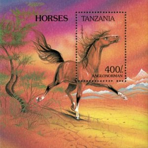 Tanzania 1993 - Horse Breeds, Anglo-Norman - Souvenir Sheet - Scott 1159 - MNH