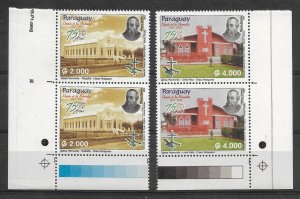 PARAGUAY 2002 ARRIVAL OF CHRISTIAN MENONITES RELIGION CHURCHS VERT PAIRS MNH