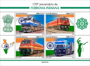 GUINEA BISSAU - 2023 - Indian Railways - Perf 4v Sheet - Mint Never Hinged