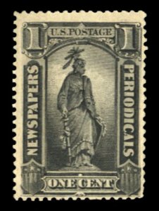 United States, Newspaper Stamps #PR81 Cat$95, 1885 1c black, hinged