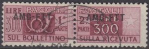 Italy Trieste A (AMG-FTT) - Pacchi Sassone n.24 used cv 360$