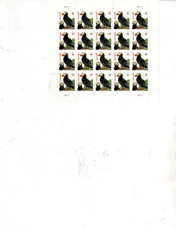 Tufted Puffins 86c Postage Sheet #4737 MNH