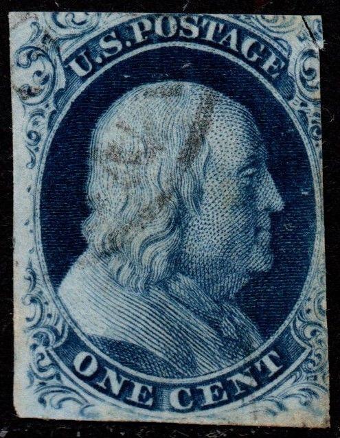 $US Sc#7 used/A Plate 4 Pos. 5R4, Doporto cert., Cv. $1000