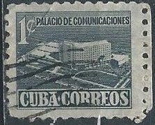 Cuba RA16 (used) 1c Communications Center, sl blue (1952)