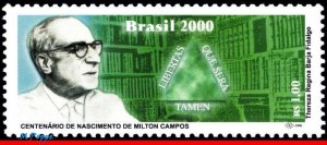 2760 BRAZIL 2000 MILTON CAMPOS, POLITICIAN, BOOKS, MI# 3053 RHM C-2299, MNH