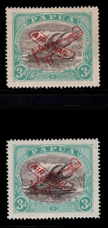 MOMEN: PAPUA NEW GUINEA SG #115, 118 HARRISON/ASH PRINT MINT OG H LOT #67764*