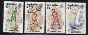 SEYCHELLES, 452-455, MNH, OLYMPICS 1980