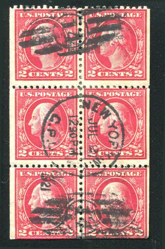 # 406a NY CPO 1921 CDS 2¢ Ty1 Booklet Pane Used  CV $90.00