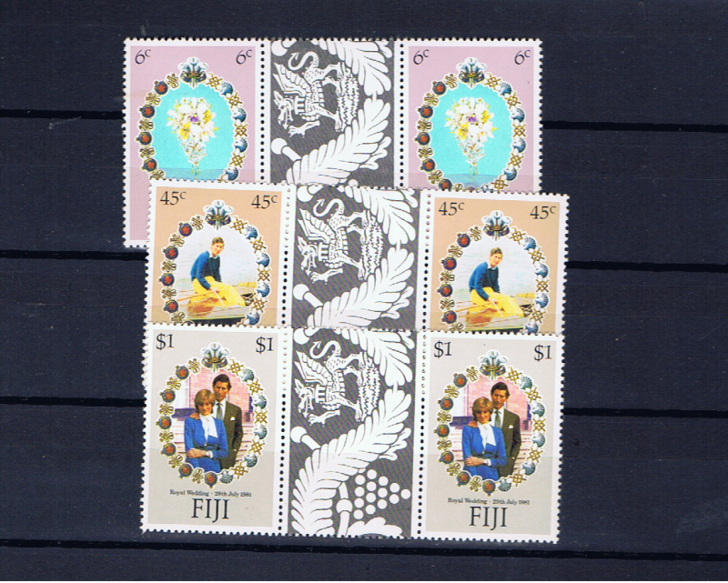 FIJI 1981 ROYAL WEDDING GUTTER PAIRS