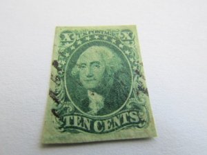 US Stamps,Sc. #14, Imperf Used 1855 Type II, VF/XF 4 Large Margins,w/Certificate