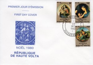 Upper Volta 1980 Sc#550/552 Raphael Famous Paintings Set (3) Official FDC