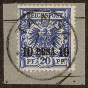 German 1898 East Africa TANGA Mi3 Deutsch Ostafrika DOA Cancel 109825