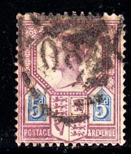 Great Britain used #118 5p Victoria Die II Cancel: 80