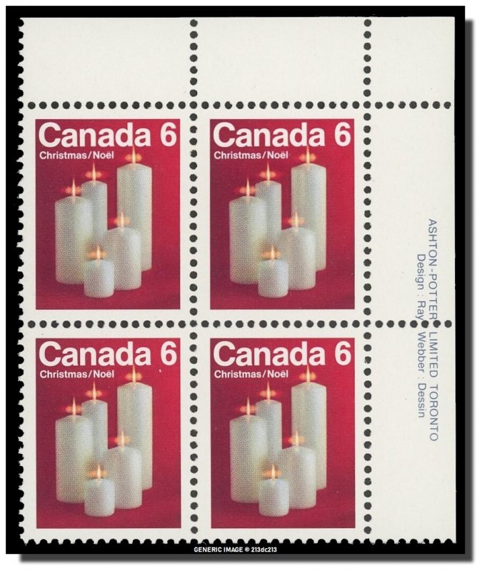Canada - 606 PB UR MNH - Christmas Candles (1972) 6¢  CV 1.25$
