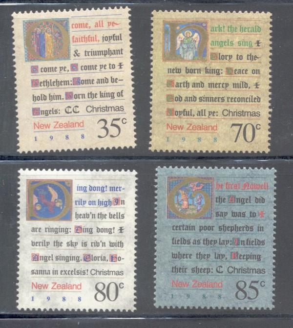 New Zealand Sc 908-11 1988 Christmas  stamp set mint NH