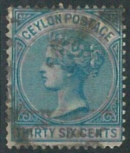 70347 - CEYLON - STAMPS: Stanley Gibbons # 129  used - 36 Cents - LOTS OF CHOICE