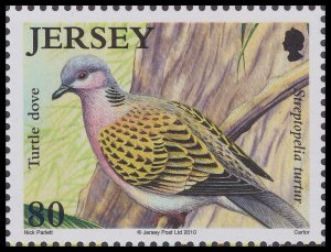 Jersey 1500 Birdlife IV Woodland Birds Turtle dove 80p single MNH 2010