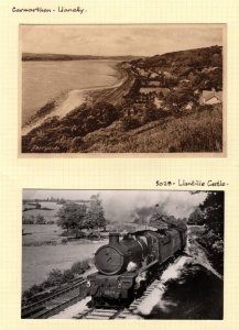 GB Wales GWR RAILWAY Cards{2} Llanelly Llantilie Castle Locomotive (5028) RL115 