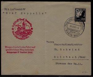 Germany Zeppelin cover folded 26.8.39