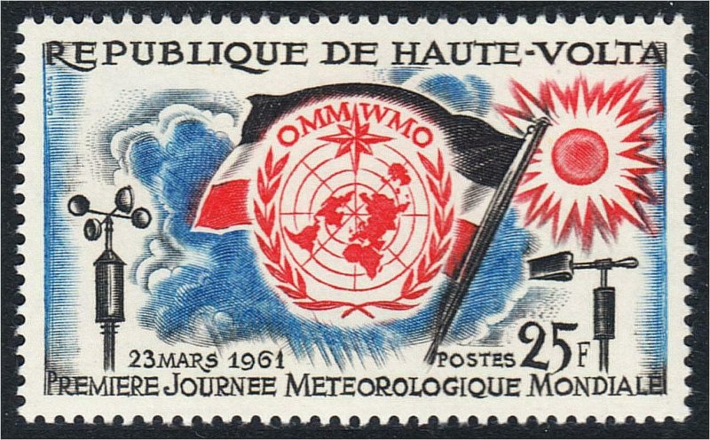 Upper Volta 1961 World Meterological Organization Weather Instruments #93 YT 93