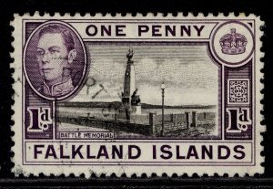 FALKLAND ISLANDS GVI SG148, 1d black & violet, FINE USED