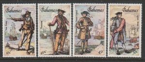 1987 Bahamas - Sc 625-8 - MNH VF - 4 single - Pirates of the Caribbean